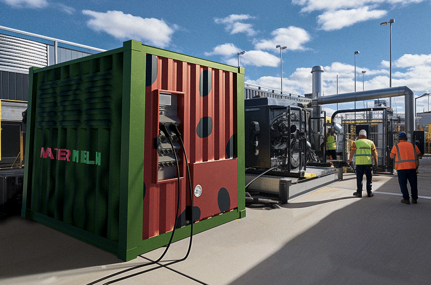 Watermeln generator at industrial site showcasing technology